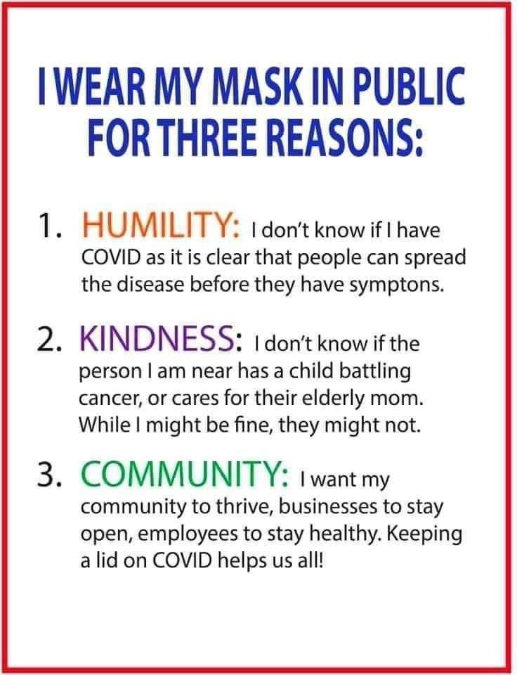 Wearing a mask saves lives 😷😷😷