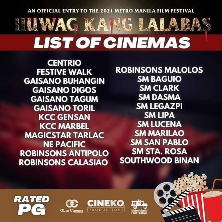 ayeesha_cebu's tweet photo. Check out the list of cinemas! 

Special ang ating pasko dahil day 1 na ng HKL, kaya naman:

‼LET US MAKE IT TREND‼

Huwag Kang Lalabas Official Hashtags

#HuwagKangLalabasMMFF2021
#HuwagKangLalabasNowShowing
#HuwagKangLalabasDay1
.
.
.
#AyeeshaOnHKL
#AyeeshaHuwagKangLalabas https://t.co/p5U7NV2QVQ
