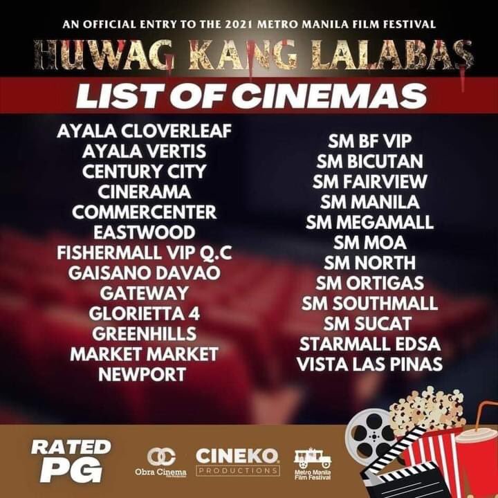 ayeesha_cebu's tweet photo. Check out the list of cinemas! 

Special ang ating pasko dahil day 1 na ng HKL, kaya naman:

‼LET US MAKE IT TREND‼

Huwag Kang Lalabas Official Hashtags

#HuwagKangLalabasMMFF2021
#HuwagKangLalabasNowShowing
#HuwagKangLalabasDay1
.
.
.
#AyeeshaOnHKL
#AyeeshaHuwagKangLalabas https://t.co/p5U7NV2QVQ
