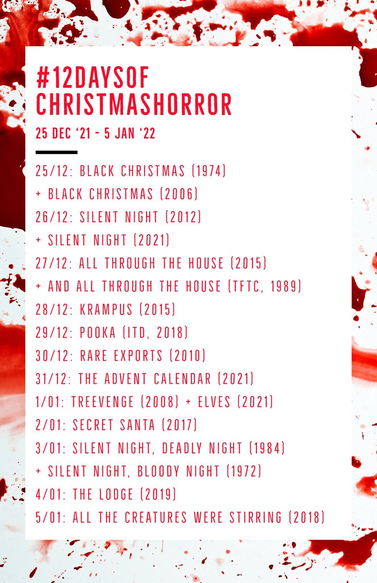 nanacllr's tweet photo. #12DaysofChristmasHorror 2021, aqui vamos nós! it’s on! 🔪🎄🖤
#HorrorFam #HorrorCommunity https://t.co/vdIq1NYMVq