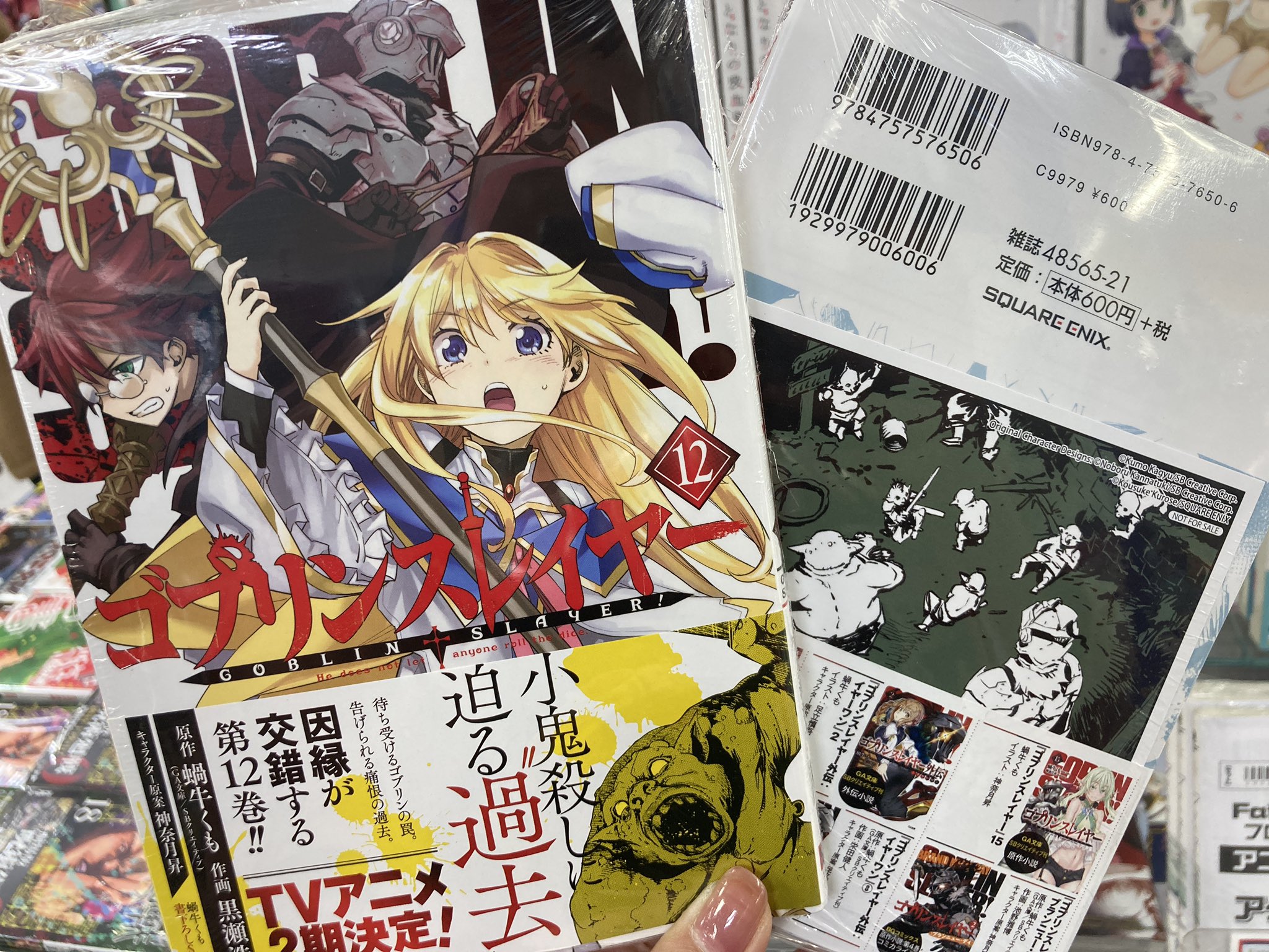 アニメイト所沢 書籍入荷情報 ゴブリンスレイヤー のコミカライズ3タイトルが本日同時発売 ゴブリンスレイヤー 12巻 ゴブリンスレイヤー外伝 イヤーワン 8巻 ゴブリンスレイヤー外伝2 鍔鳴の太刀 4巻 入荷しましたトコ アニメイト特典