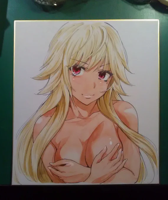 久々に色紙描き。水彩 