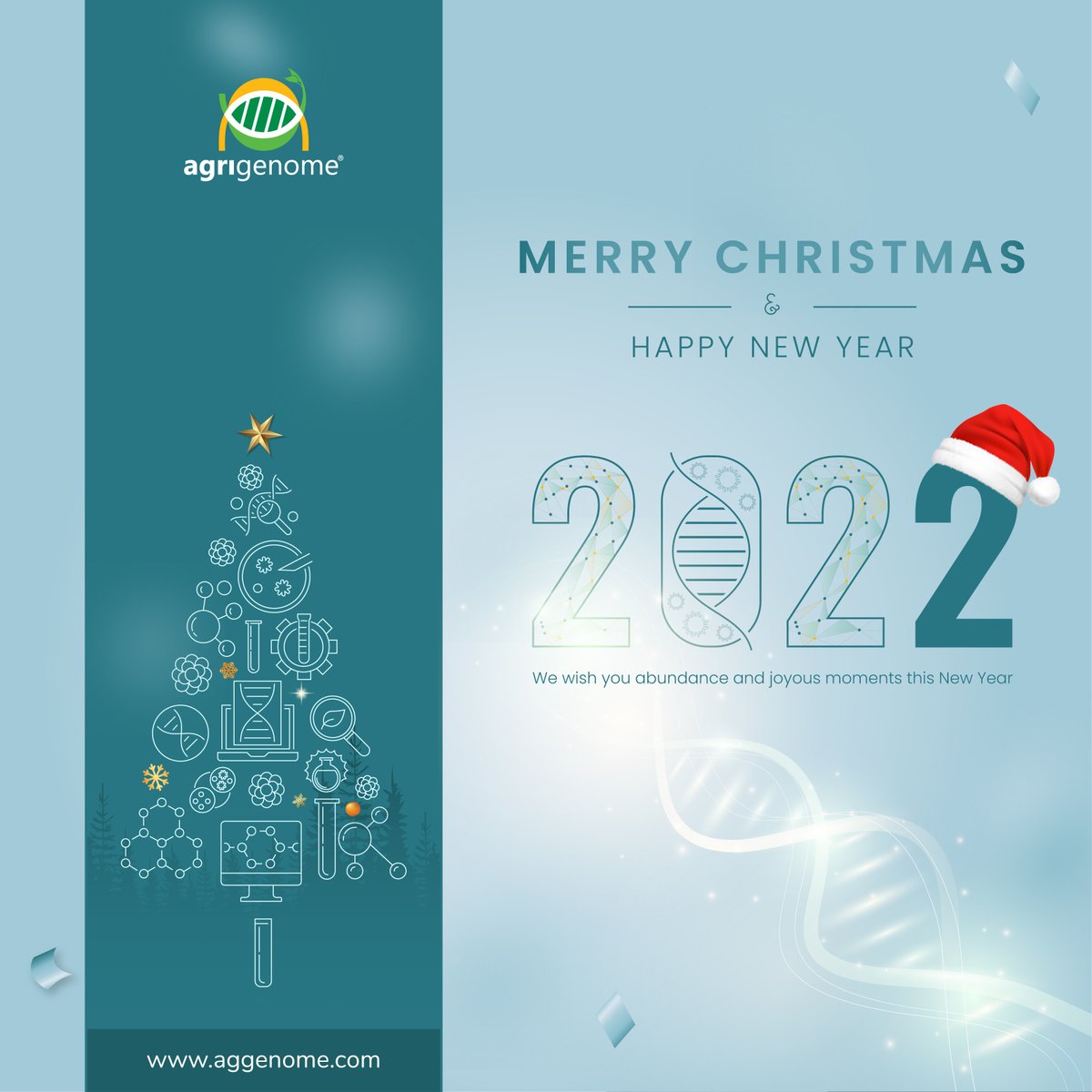 May this festive season bring Health, Happiness &amp; Peace to all of you. Team AgriGenome wish you a Merry Christmas &amp; Happy New year 2022.
#christmas #happynewyear2022 #happyholidays #sequencing #agritech #ngs #AgriGenome