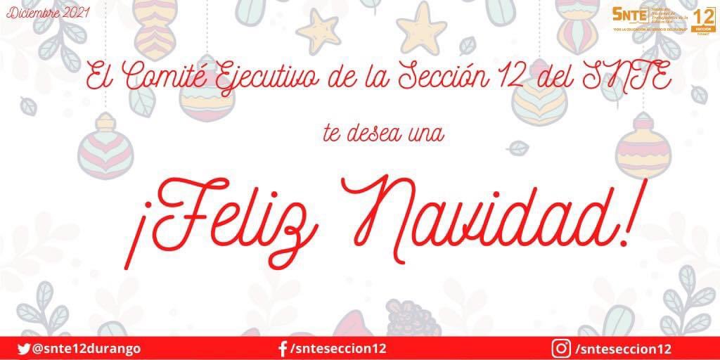 Snte12Durango's tweet photo. El Comité Ejecutivo de la Sección 12 del SNTE, te desea una ¡Feliz Navidad🎄 !

#SNTE12 
#FelizNavidad
#Durango https://t.co/tnbb0dP59v