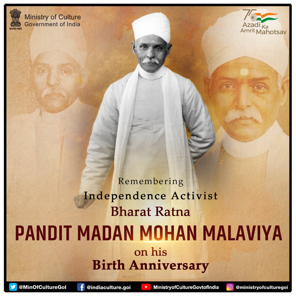 Tribute to the legendary Independence activist & educationist, #PanditMadanMohanMalaviya on his Birth Anniversary. He will always be remembered for his remarkable contributions in the freedom struggle & establishment of a prominent institution like @bhupro. #AmritMahotsav