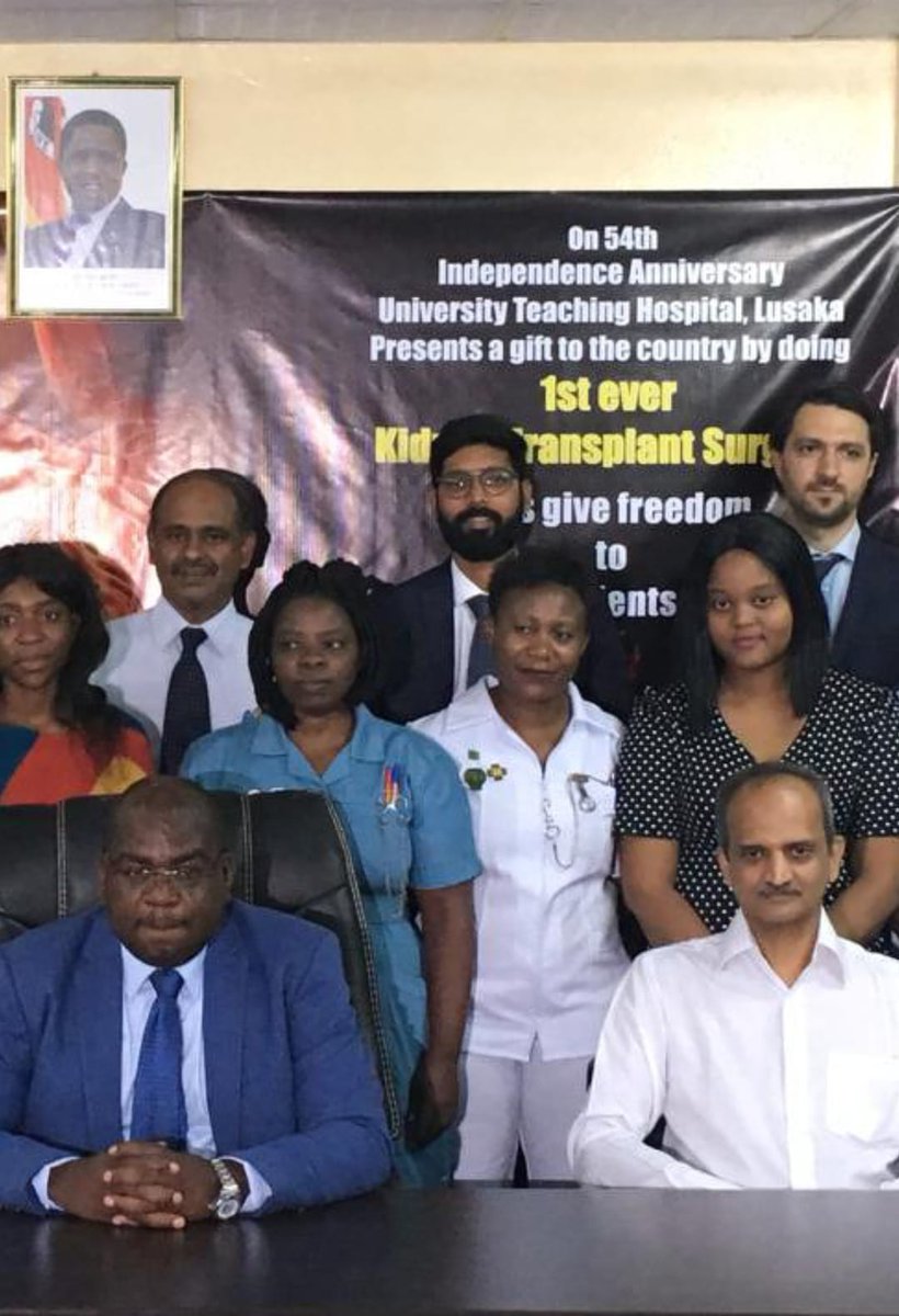 kidneyravi's tweet photo. @ISNkidneycare @AfricanAFRAN The first ever renal transplant done by my team in Zambia UTH hospital. Patient a doctor himself is now the ambassador for awareness programmes. https://t.co/vvlJvhsrT5