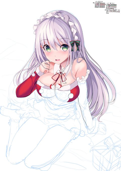 線画なのか着色なのかよくわからない描き方してる 