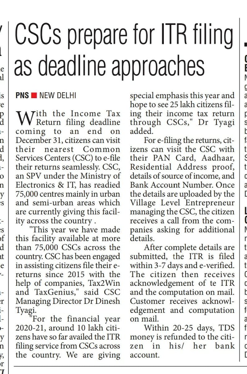 dintya15's tweet photo. Every CSC to help citizen file ITR https://t.co/PUGy0ZoUvM