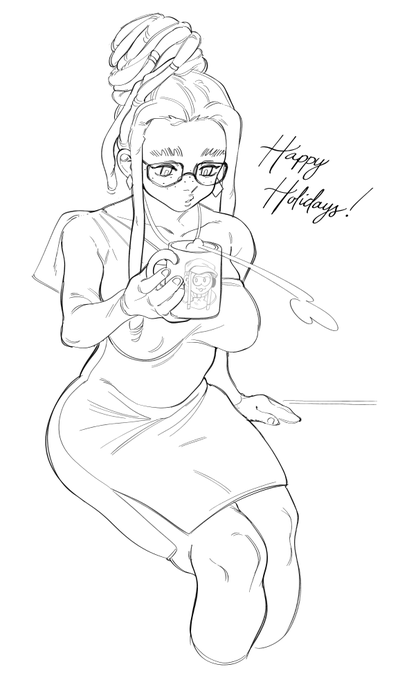 a little christmas sketch for @WhoopsAtro !! thank you for inspiring me so much this year :0) 💚❤️ 