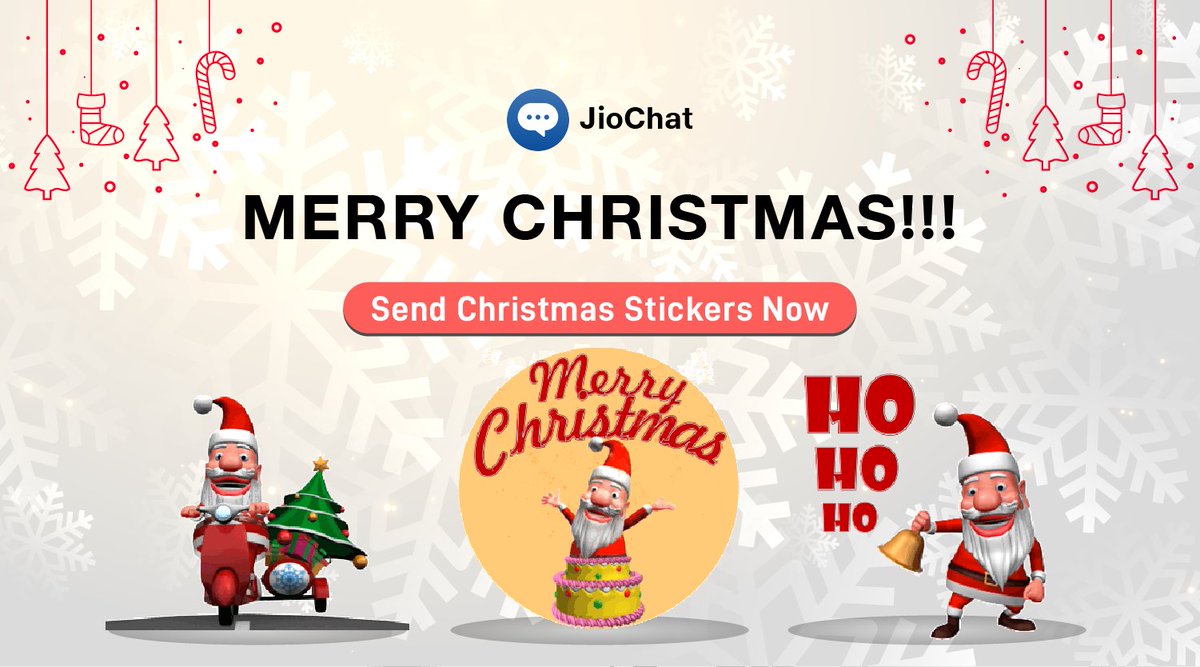 Add Christmas sparkle to your chats with fun stickers. Download JioChat Now: JioChat.com/get #MerryChristmas2021