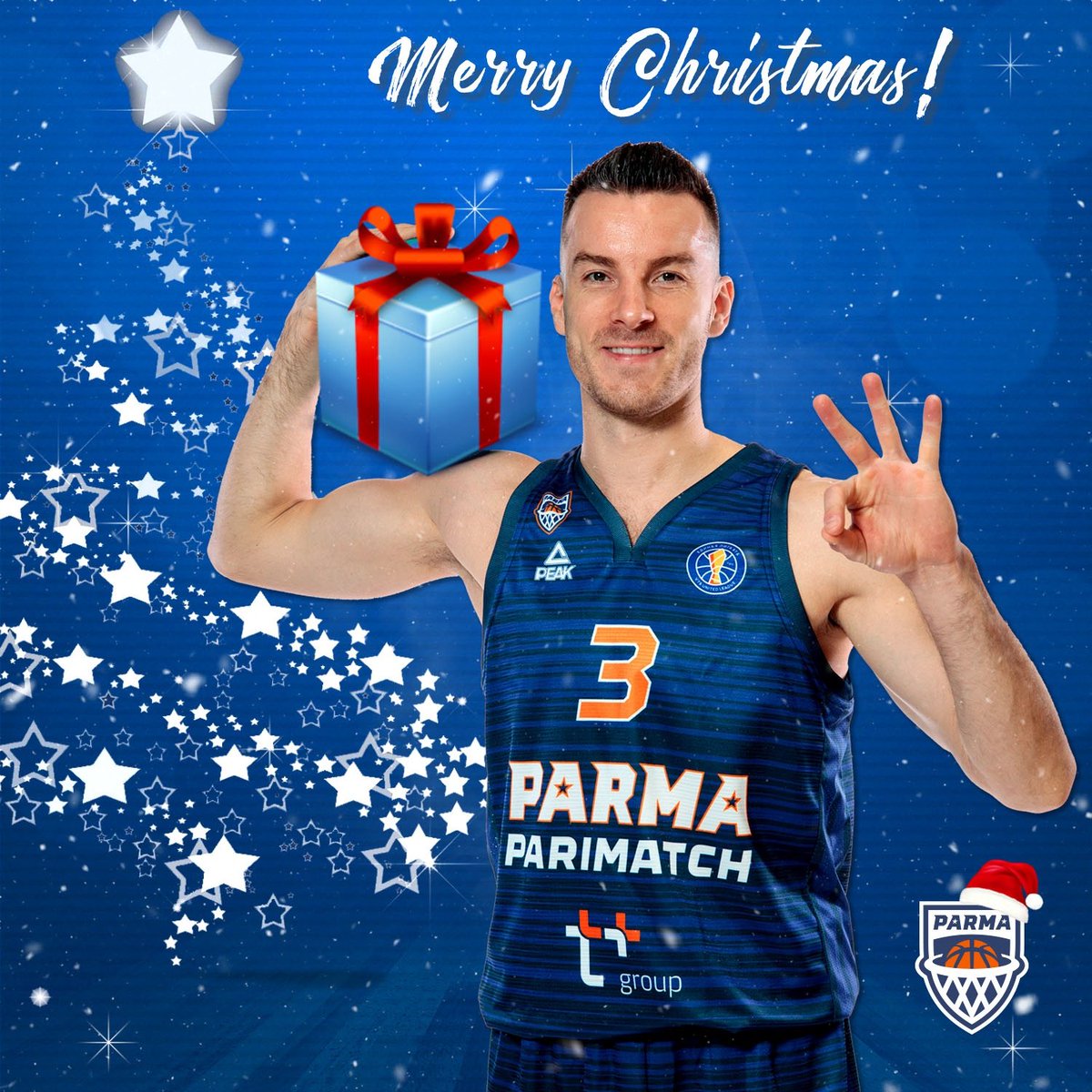 parmabasket's tweet photo. 🌟 Шестой игрок, сегодня мы поздравляем всех, кто отмечает Рождество! 

Пускай этот светлый и добрый день принесет только радость, а все ваши желания исполнятся! https://t.co/PeAps4GdNU