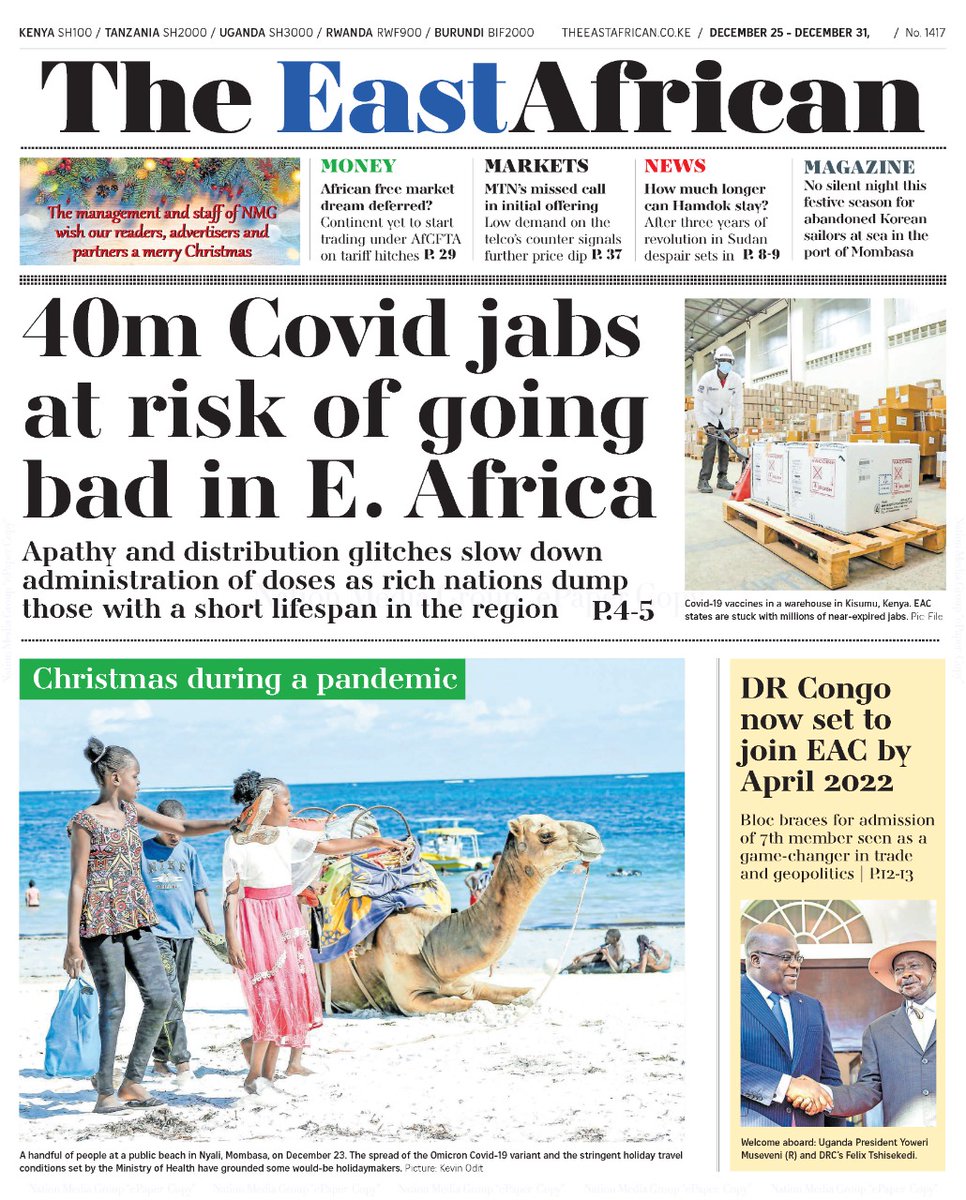 In @The_EastAfrican this week » Millions of Covid jabs risk going bad » No Merry Christmas for seafarers abandoned at sea » Investors left high and dry after MTN Uganda share price plateaus »Opinion: Fear of growing old could be more devastating than Covid bit.ly/3x2mx4g