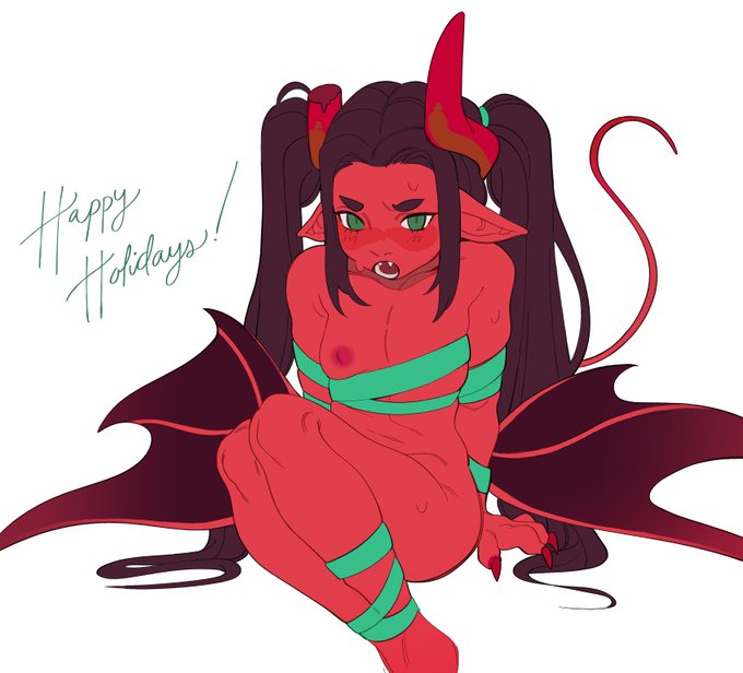 Merry Christmas @slugbox !!! Thank you for inspiring me to keep working hard on my art (+ to draw monster tiddy) 💚❤️ 