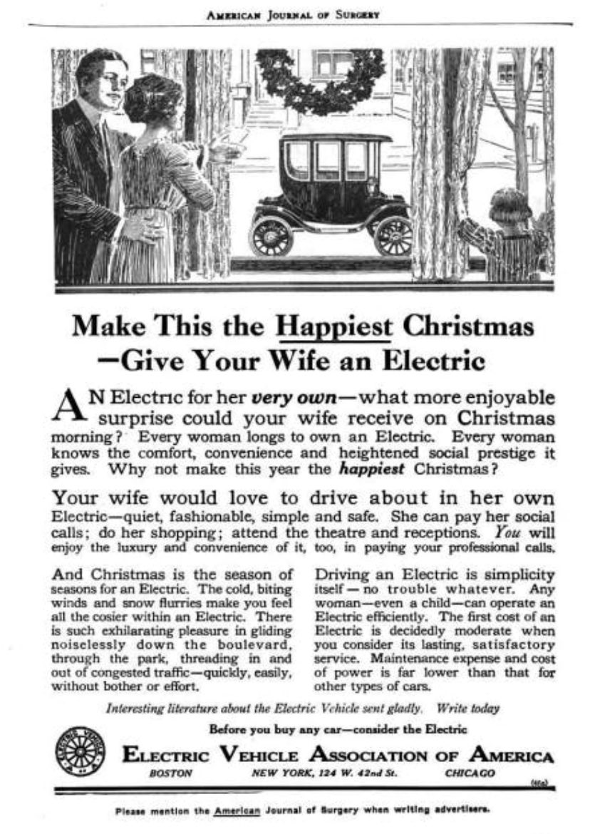 walkerwright17's tweet photo. Christmas EV advertisement- 1912. https://t.co/cOTz3VgWRK