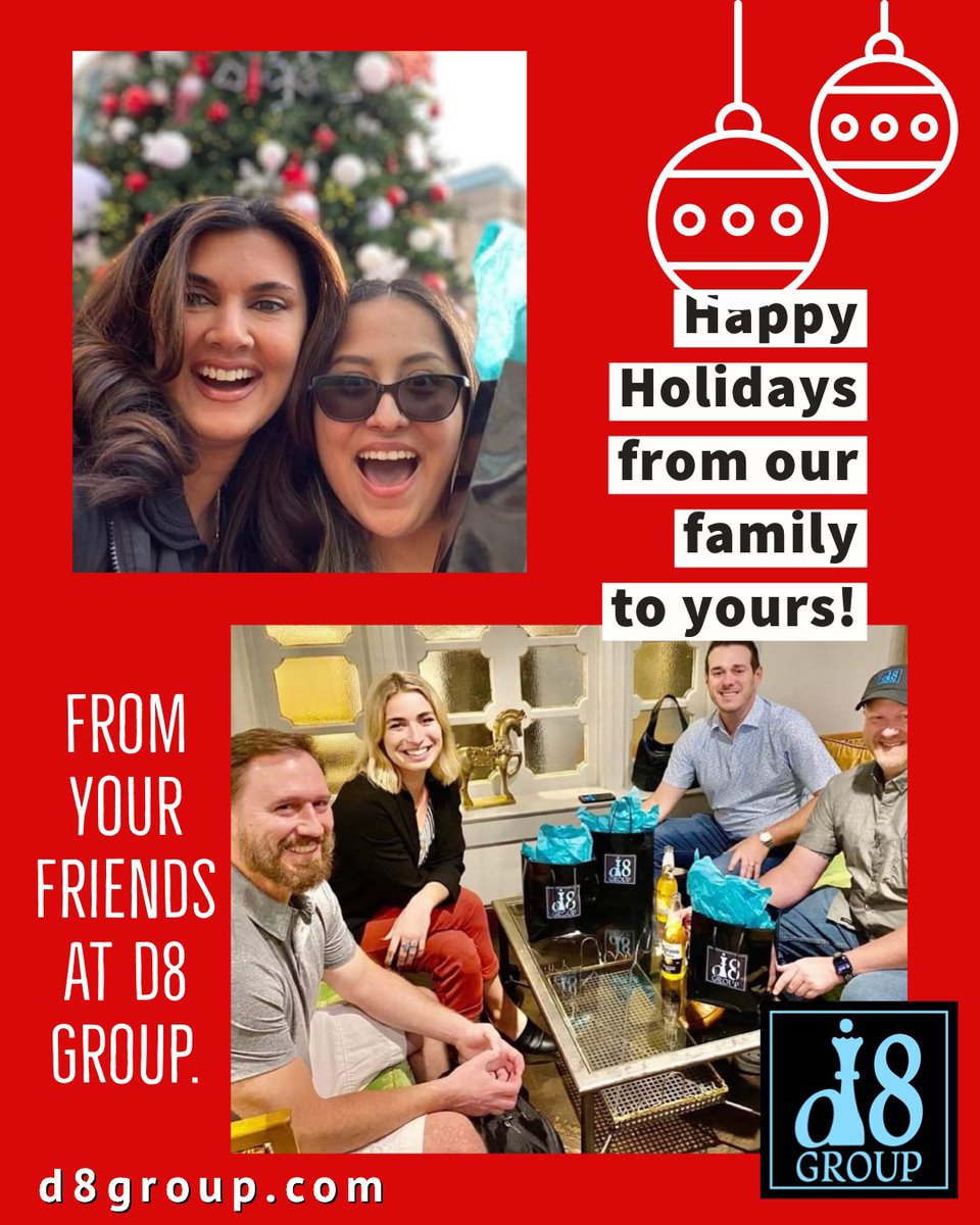 group_d8's tweet image. Happy Holidays from your friends at d8 Group!
