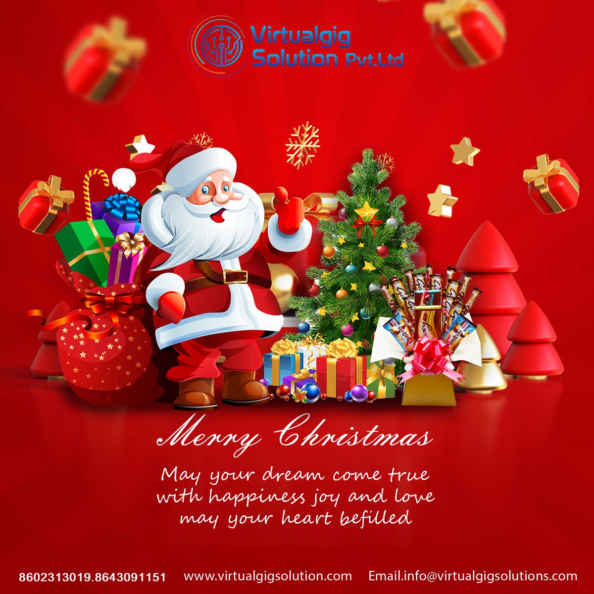 VirtualgigSoln's tweet photo. Virutralgig Solution Pvt Ltd. Wish You All Merry Christmas... Stay Happy And Stay Healthy. https://t.co/2CKq1mmo1r