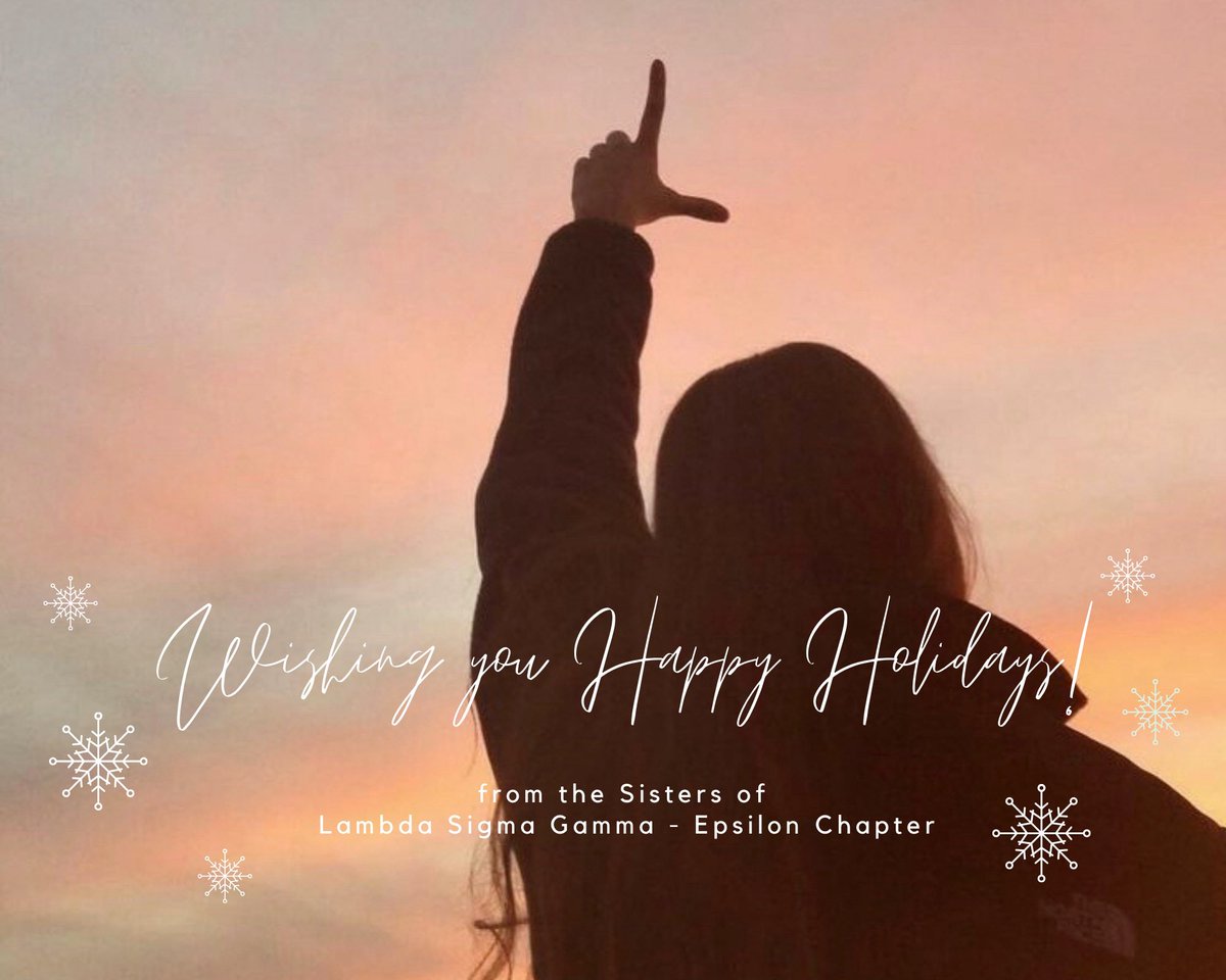 LSG_CalPoly's tweet image. The Sisters of Epsilon Chapter want to wish everyone a happy holiday season!❄️

We hope everyone is safe, healthy, and is able to spend time with friends and family whether that be virtually or in your household. 

May these last days of the year bring peace, love, and laughter⭐️