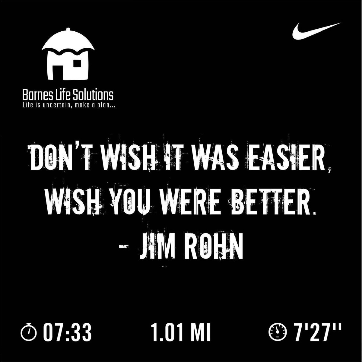 danpbarnes's tweet photo. Don’t wish it was easier, wish you were better… - Jim Rohn

7️⃣ days left to make 3 years running everyday!

#day1087 #levelup #imagination #impact
#betterthanyesterday 
#barneslifesolutions
#runeachdayof2021
#successmindset 
#bethankful #makeyourimpact #nevergiveup #youarebetter https://t.co/dDSMjev4ri