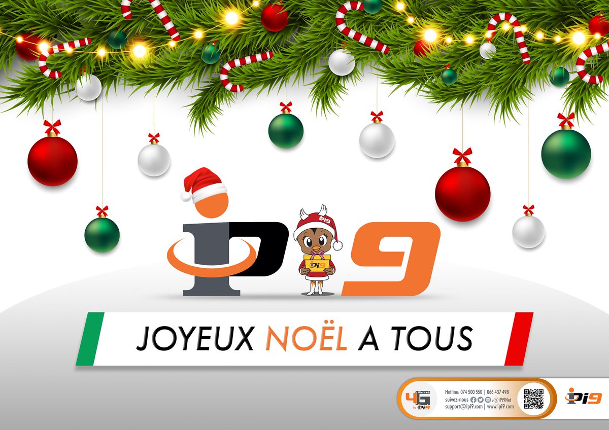 Chers abonnés,  iPi9 et l’ensemble du personnel Vous souhaitent un Joyeux Noël. 
Du bonheur à profusion durant toute cette journée!

#Web7 #SiteWeb #VisibilitéWeb  #PromoiPi9   #Nos_Pass_Illimité_4G_LTE #SurfEnBig #noel2021 #noelmagique #fetes2021