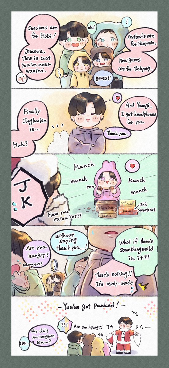 I tried translating this into English🎅🥰💕
I hope you enjoy it again💜✨

🔔🎅Merry X'mas🎄🌟

#btsfanart 
#MerryChristmas2021 