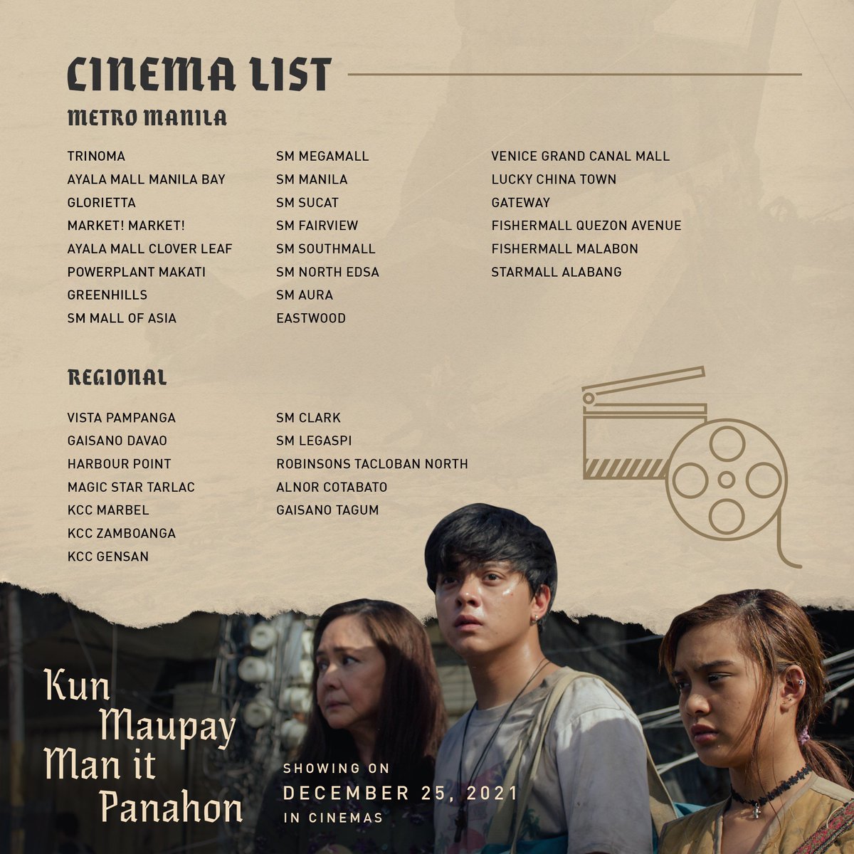 theweatherfilm's tweet photo. More cinemas have been added for more people to watch!

See Kun Maupay Man It Panahon in cinemas starting today as part of the Metro Manila Film Festival! #KunMaupaySaMMFF https://t.co/fPGp2OeHEX
