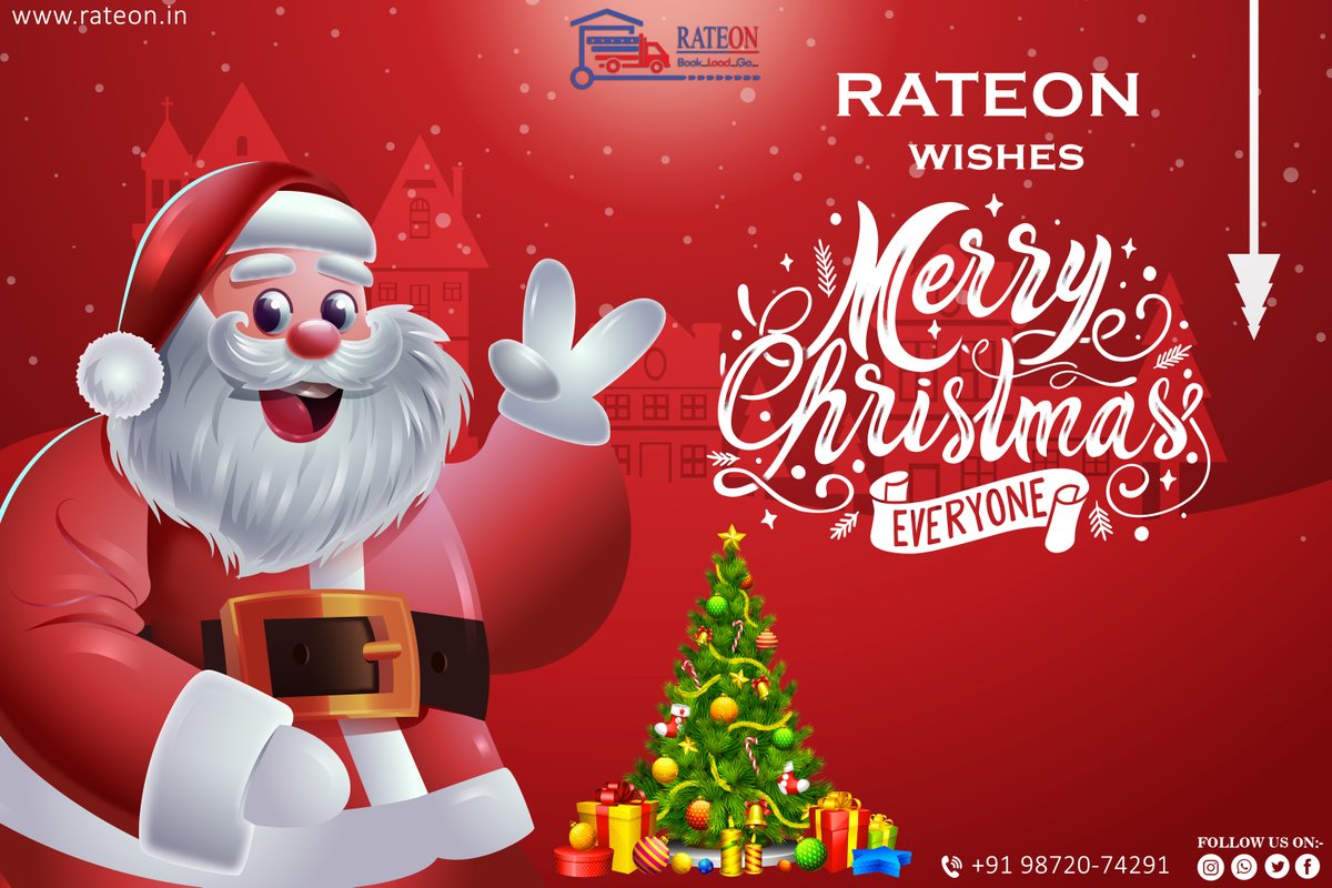 RateonL's tweet photo. Christmas wishes to everyone! 
Hope it brings happiness and joy in everyone's life!
#MerryChristmas 
#Christmas2021 
#logistics 
#Rateon 
#pune https://t.co/j5bo0Ogftl