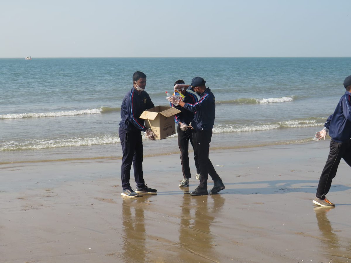 NCC_Dte_Gujarat's tweet photo. #PuneetSagar
Cdts of 5 Guj NU NCC did Beach Cleaning at  Swaminarayan holy beach, Mandvi. Event flagged off by Mr. Vadilal Doshi, President Chamber of Commerce.
9kg #plasticwaste collected. Small steps to cleaner beaches.
@DefencePRO_Guj
@HQ_DG_NCC
@jitu_vaghani
@Bhupendrabjp https://t.co/1HHM3Ewjsp