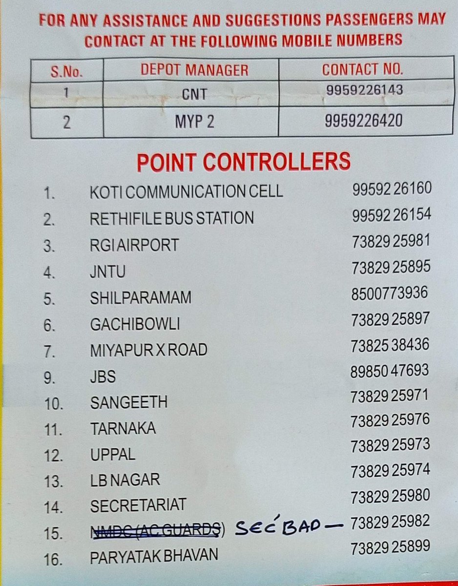 imamss1533's tweet photo. Sir, Pushpak services are plying from JBS, Secunderabad to RGI Airport on AL, AM and AC routes.
#Cantonmentdepot, #dvmsecunderabad,
#tsrtchq, https://t.co/4gBlyJXnXL