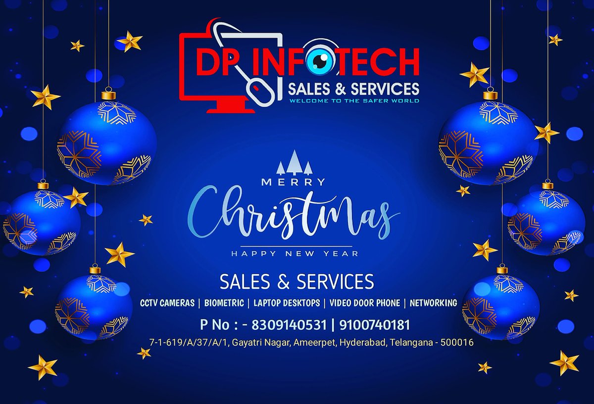 InfotechDp's tweet photo. Happy Christmas #ChristmasEveEve #dpinfotech #CCTV @prasannavanke https://t.co/tvKzqbhpFk
