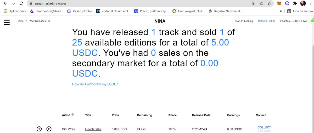 Didi_Tango_Surf's tweet photo. I just sold my first track in @nina_market_ amigos!!!! I´m so happy for this!!!

For a new begining for the music!!! MERRY CHRISTMAS!

 #ninamarket #solana #musicinblockchain #cryptomusic https://t.co/3FKUwJPPq4