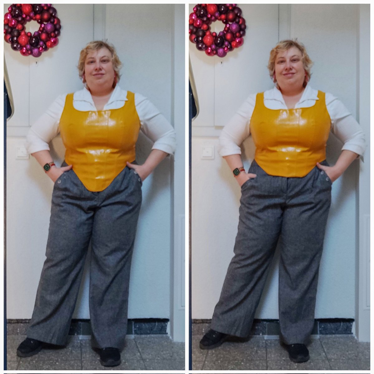 StephKotalla's tweet photo. Jetzt aber die Frage: die neue Corsage links so lassen oder auf rechts = kürzen? Vorm Spiegel gefällt mir rechts besser, auf dem Bild links. #needInput https://t.co/S9seOKz6ng