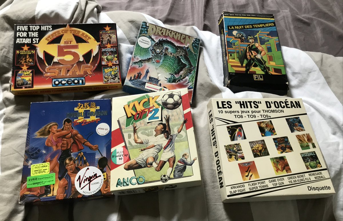 alexandrehuete's tweet photo. Ceci ne sont pas mes cadeaux de noël et pourtant ça m’a fait plaisir de retomber dessus… des jeux pour #Atari #MO7 #T09 ! Des graphismes à couper le souffle #vintage #RETROGAMING #borninthe80 https://t.co/AZiGsOYjsi