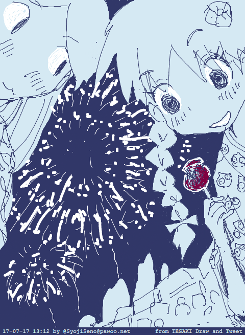 (気温が低いせいか熱海の花火が超うるさい💢)
#Archive #tegaki_dt #花火 
