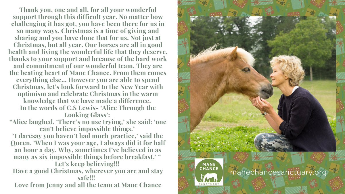 manechance's tweet image. From all of us at Mane Chance Sanctuary, we hope you have a very Merry Christmas.