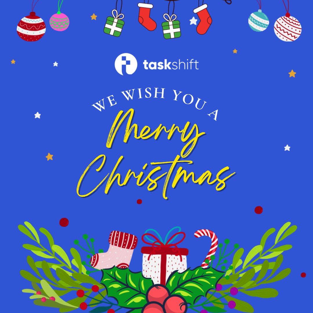 TaskShift_'s tweet photo. May this festive season sparkle and shine, may all of your wishes and dreams come true, and may you feel this happiness all year round. Merry Christmas from everyone at Taskshift!

#taskshift #Christmas #MerryChristmas #cʜʀɪsᴛᴍᴀs2021 https://t.co/vylJeKGXYp