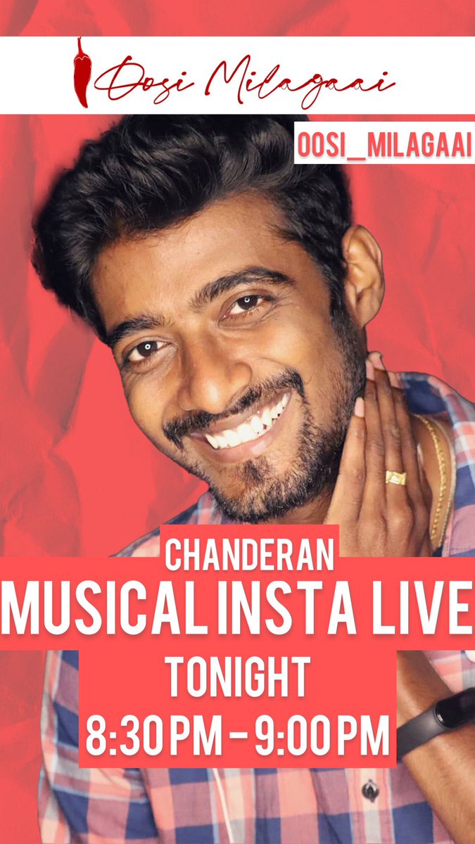 Maathevan's tweet photo. #OosiMilagaai Musical Insta Live with @chanderanchan aka Kizhakuvasi

Join us on IG : oosi_milagaai 

Tonight 8:30 PM to 9:00 PM

#OosiMilagaai #Kuttiyoondu https://t.co/dQCTWlwFok