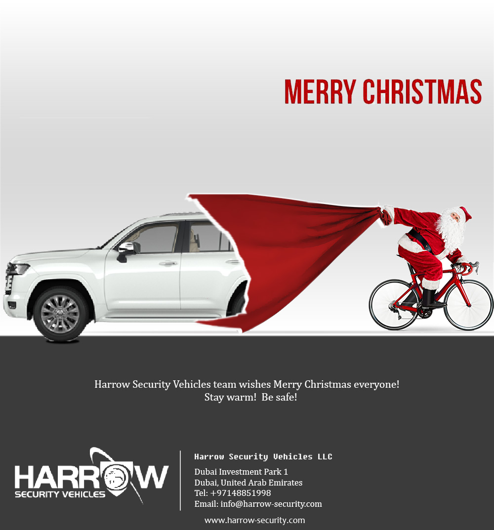harrow_armored's tweet photo. Harrow Security Vehicles team wishes #MerryXmas everyone.

#merrychristmas2021 #BulletproofCars #armoredcar https://t.co/ScNZqWR1WI