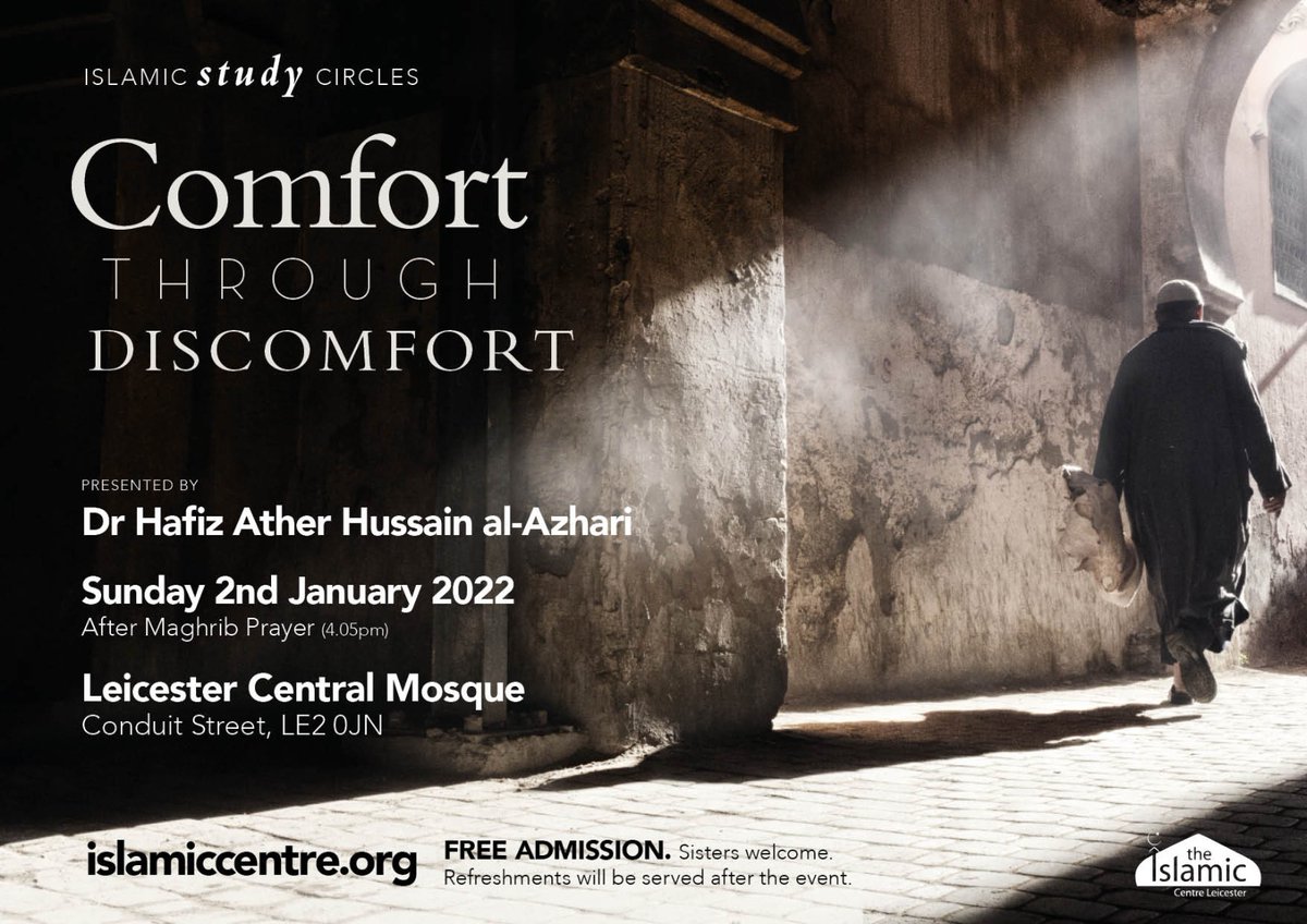 The <a href="/islamiccentre/">The Islamic Centre</a> Study Circle Series Insha Allah returns next week | Please attend! Jazakallah 

#MentalHealthMatters