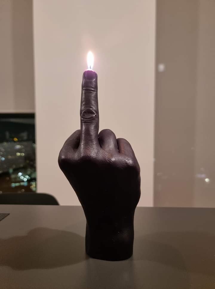 Large Middle Finger Candle