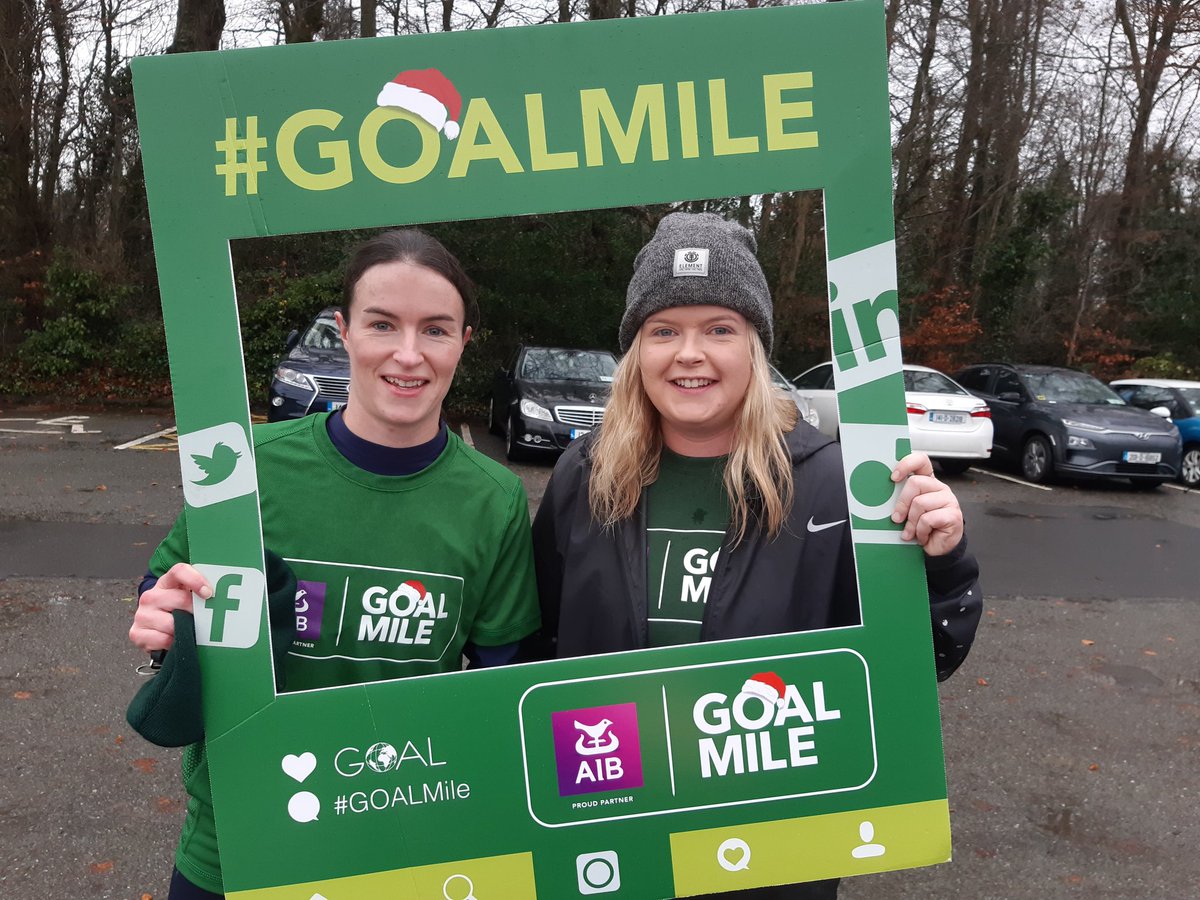 Rain didn't dampen spirits at the Malahide #GOALMile with my sister today! Plenty more taking place tomorrow around the country or you can get out in your own time! Log onto goalglobal.org/donate to support such a worthy cause #backedbyAIB. Just 2000 steps to Step Up together❤