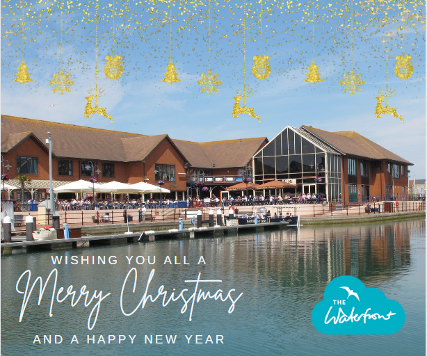 TheWaterfrontEB's tweet photo. Wishing a Merry Christmas and a Happy New Year to all of the visitors, businesses and community at The Waterfront, Sovereign Harbour! ⛵️🛥️🎄✨ https://t.co/wKYt4bLZxA