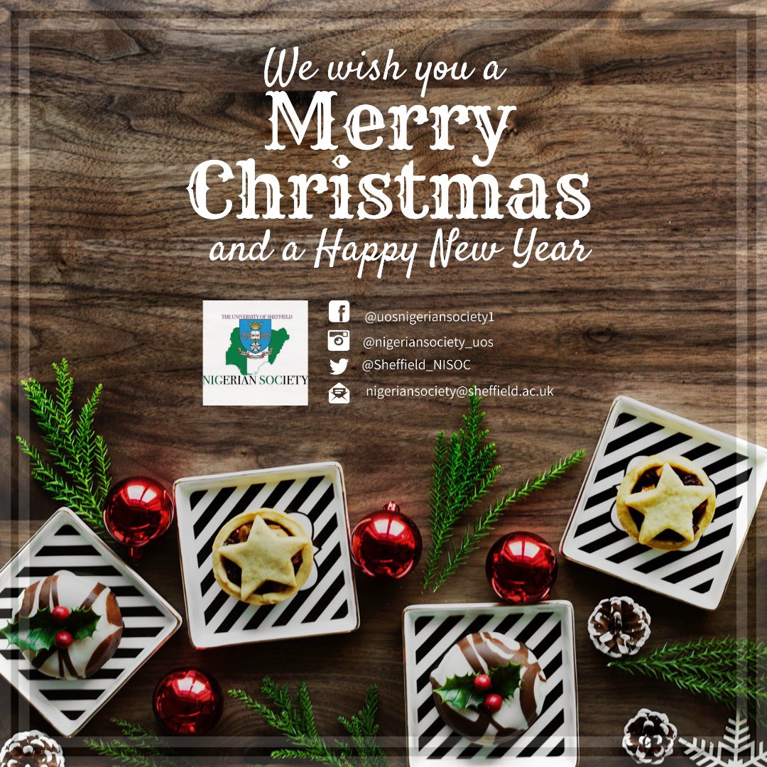 Merry Christmas 🎄 🎁 
Wishing you all a joyous festive season and a Happy New Year 🎊
From the UoS Nigerian Society 🤍🇳🇬✨