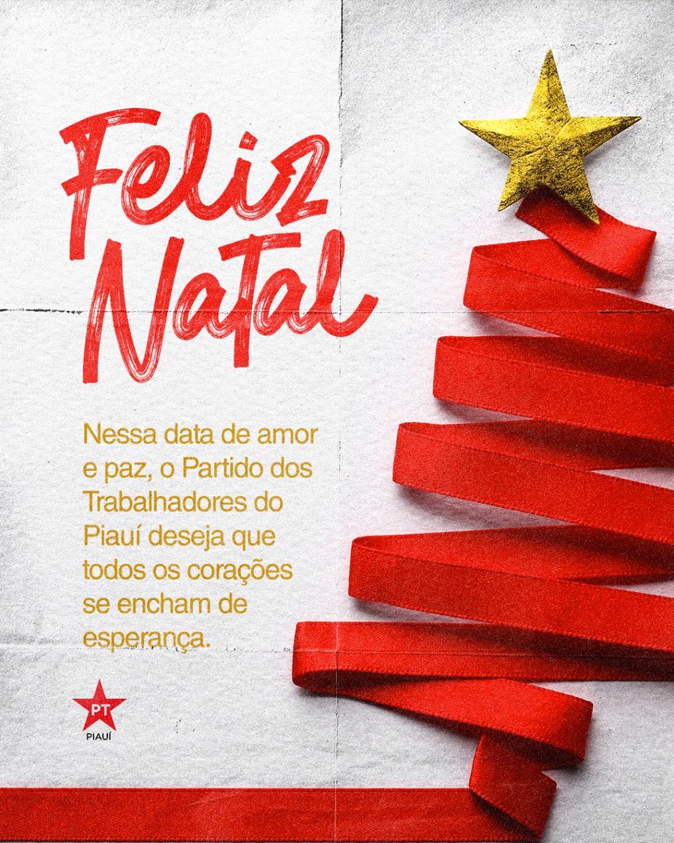ptpi13's tweet photo. Depois de um ano longo, vendo o povo brasileiro sofrer com os desmandos do desgoverno, o PT deseja que nesse Natal possamos estar com aqueles que amamos. ❤️ Que não falte o alimento e a esperança no coração de cada um, e renovar nossos sentimentos de amor e paz. 🌟🎄 Feliz natal! https://t.co/jxSbxKGGXt