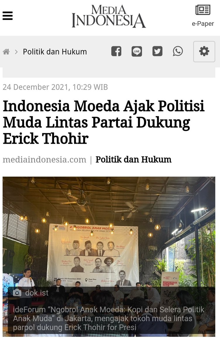 Bpriakusuma's tweet photo. Ngobrol Anak Moeda#1
"Kopi dan Selera Politik Anak Moeda" https://t.co/4X1tRrz5kQ