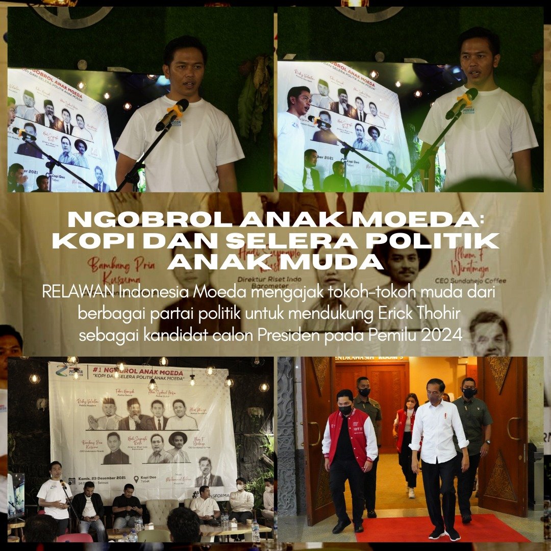 Bpriakusuma's tweet photo. Ngobrol Anak Moeda#1
"Kopi dan Selera Politik Anak Moeda" https://t.co/4X1tRrz5kQ