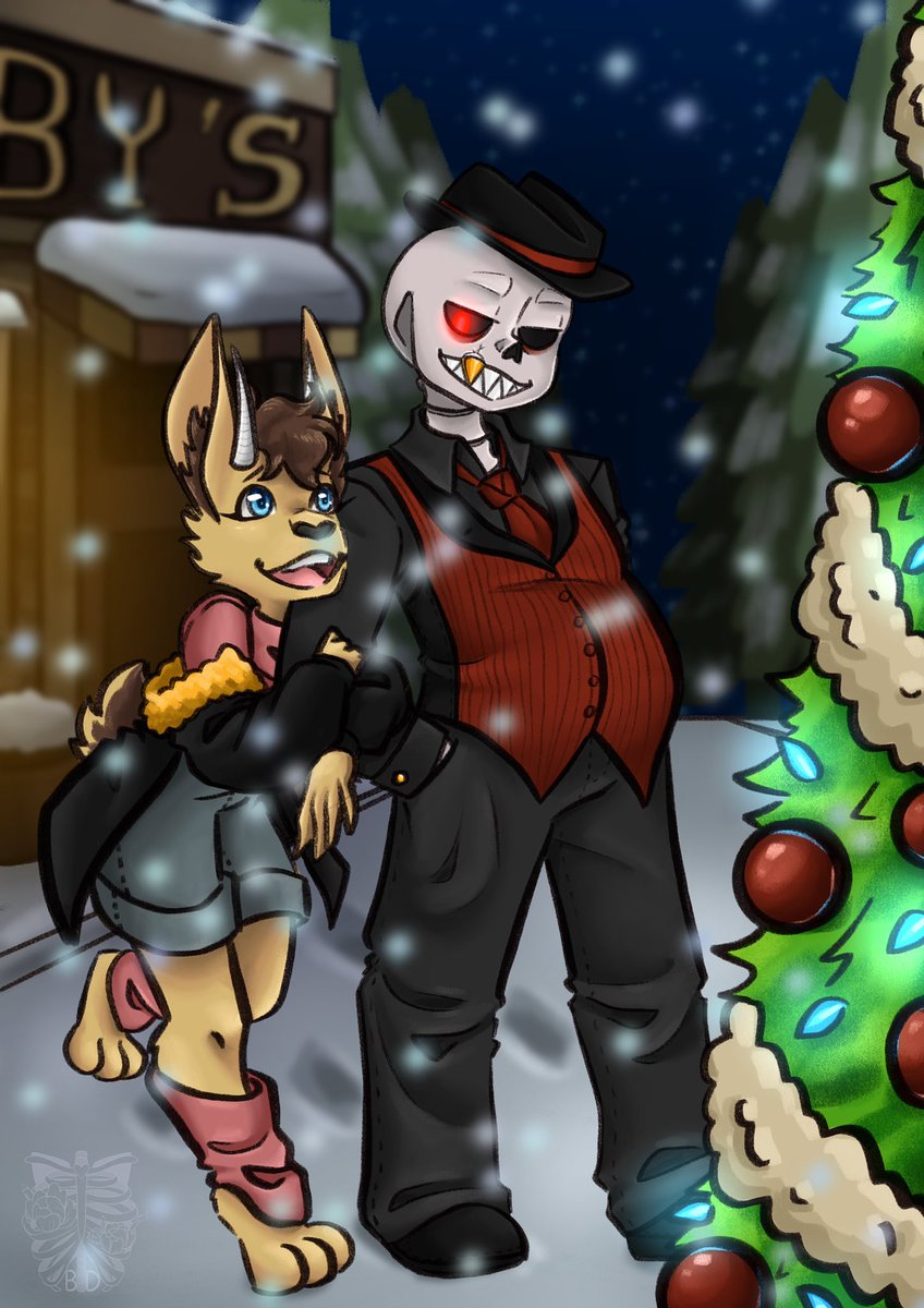 boredlydoodling's tweet photo. I was honoured enough to be part of UTSS this year, and this was the piece I made for @/goop-a-tron on tumblr! So glad I got the opportunity to be a part of this year’s fun. #undertale #mafiafell #gyftmas #MerryChristmas #SecretSanta https://t.co/1Pnu8fVNfp