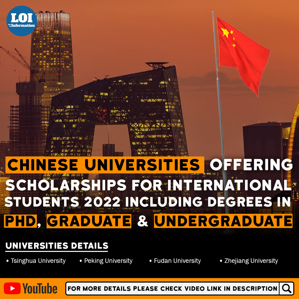 ListOfInformat1's tweet image. There are a limited number of China Scholarships as compared to the USA, UK scholarships, Australian scholarships, German Scholarships, and Russian Scholarships that are available for foreign students.
#china #chinascholarships #chinauniversities
#internationalscholarships