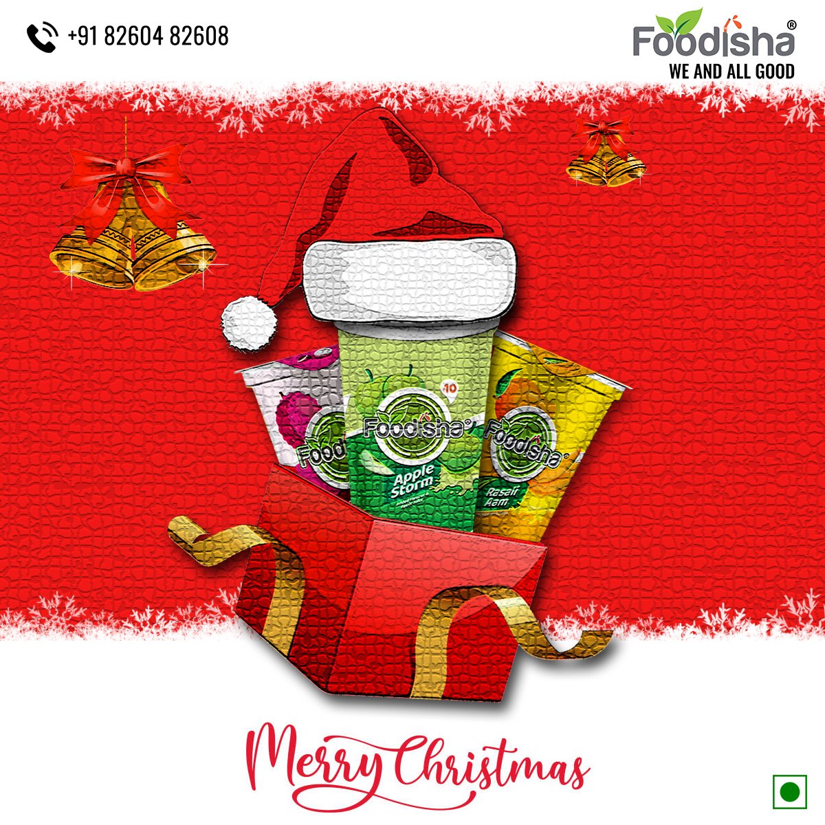 FoodishaDrinks's tweet photo. May the true spirit of Christmas shine in your heart and light your path. #MerryChristmas!

#christmas #christmas2021 #santaclaus #ChristmasGifts #ChristmasTree #Foodisha #OrangySizzler #AppleStorm #ImliZeera  #madeinodisha #Berhampur #FoodishaDrinks #WeAndAllGood #xbrefoods https://t.co/afCaIGDqDK