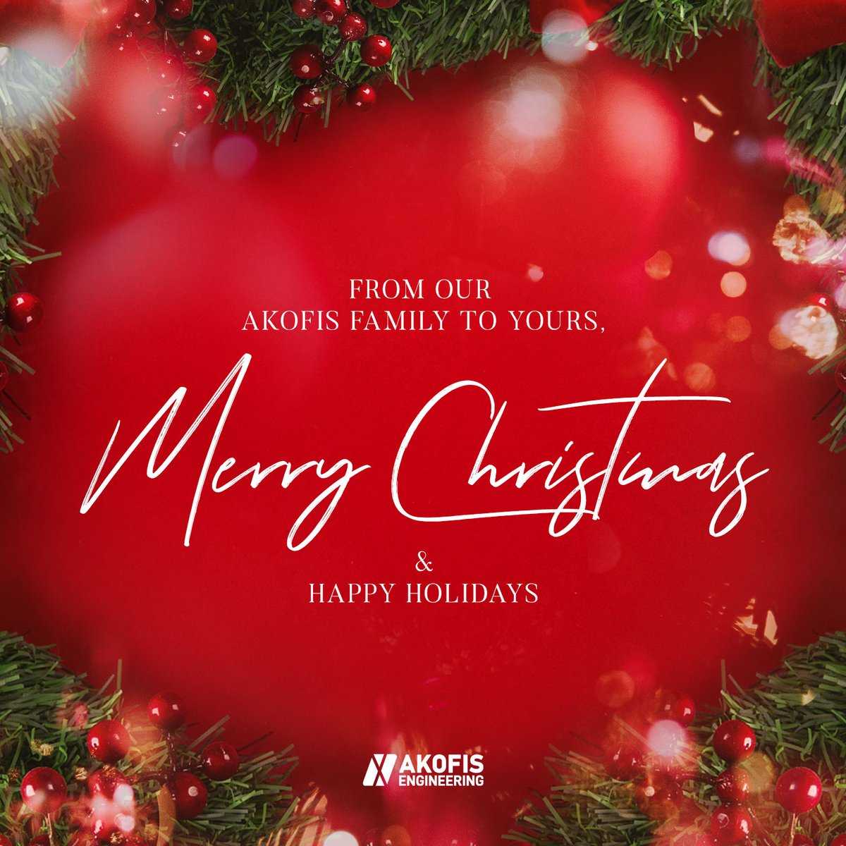 AkofisEng's tweet photo. Merry Christmas to all our cherished customers. Have a joyous celebration!
#akofisengineering #akofisgroup #Christmas2021 #ChristmasDay
#Construction https://t.co/bD9QxIx6uU