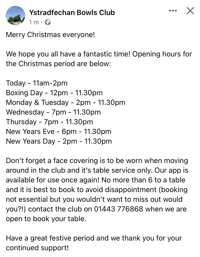 Our festive opening times! Enjoy everyone.
